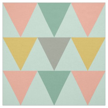Trendy Mint Geometric Triangle Pattern Fabric by mariannegilliand at Zazzle