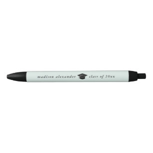 Trendy Mint Graduation Cap Year with Name Pen