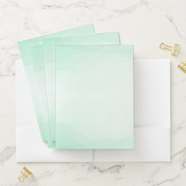 Trendy Mint Green Elegant Modern Template Pastel Pocket Folder (In Situ)