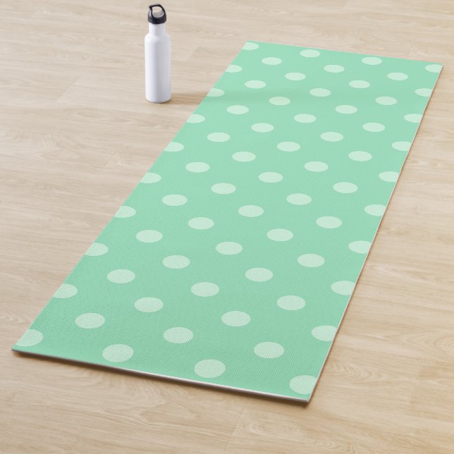 Trendy Mint Green Fitness Modern Elegant Template Yoga Mat (In Situ)