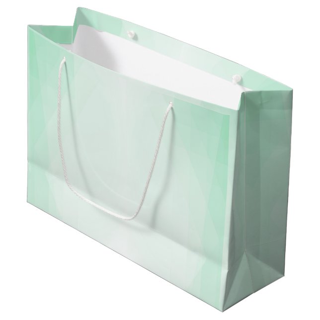 Trendy Mint Green Modern Elegant Template Large Gift Bag (Front Angled)