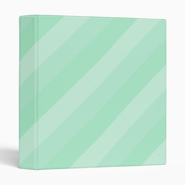 Trendy Mint Green Striped Modern Elegant Template 3 Ring Binder (Front/Spine)
