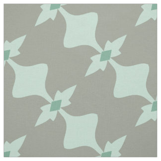 Trendy Mint Grey Retro Pattern Fabric