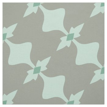 Trendy Mint Grey Retro Pattern Fabric by mariannegilliand at Zazzle