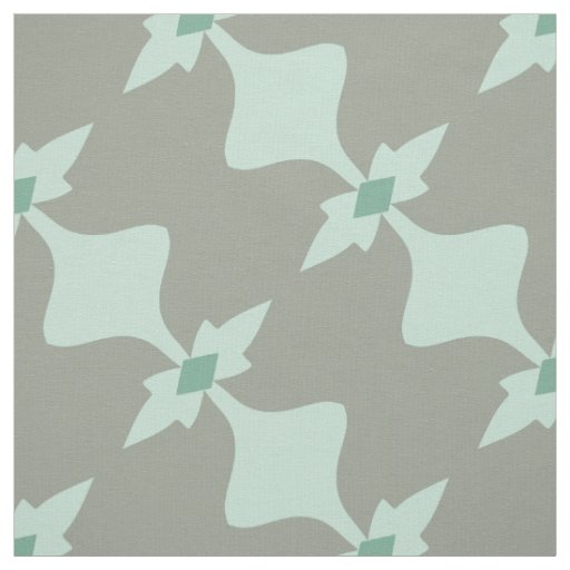 Trendy Mint Grey Retro Pattern Fabric