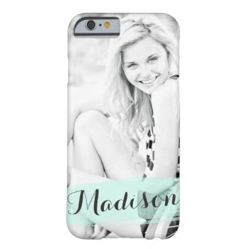 Trendy Mint Watercolor Custom Photo Personalized Barely There Iphone 6 Case by Jujulili at Zazzle