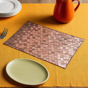Trendy Mocha Mousse 3D Cube Kitchen  Cloth Placemat