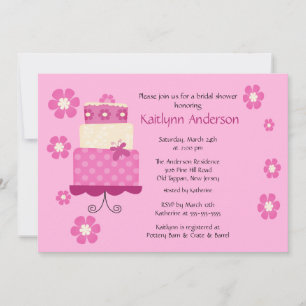 Trendy Mod Cake Bridal Shower Invitation