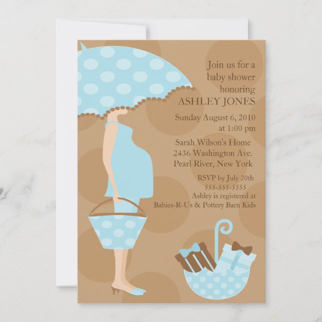 Trendy Mod Mom Boy Baby Shower Invitation (Front)