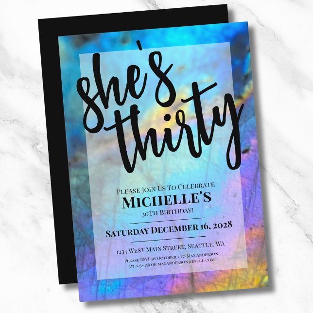 Trendy Modern 30th Birthday Party Invitation (Stylish Colorful Modern 30th Birthday Invitation)