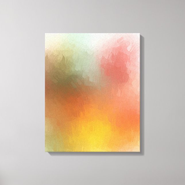 Trendy Modern Abstract Art Blue Red Yellow Purple Canvas Print (Front)