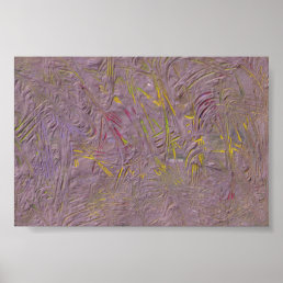 Trendy Modern Abstract Art Pink Yellow Green Faux  Poster