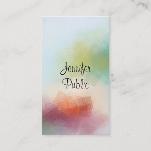 Trendy Modern Abstract Art Typography Vertical Business Card