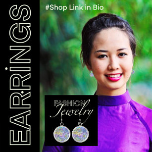 Trendy modern abstract drop dangle earrings