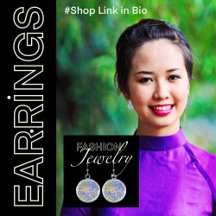 Trendy modern abstract drop dangle