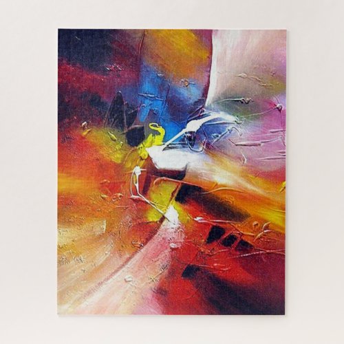 Trendy Modern Abstract Expressionism Painting Jigsaw Puzzle