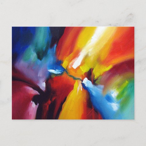 Trendy Modern Abstract Expressionism Painting Postcard