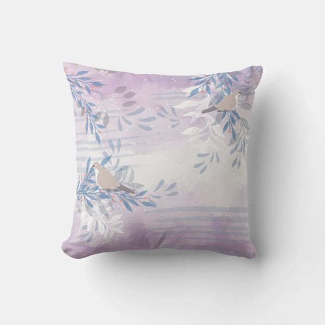 Trendy Modern Abstract Floral botanical Throw Pillow (Front)