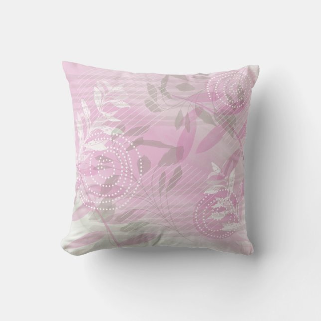 Trendy Modern Abstract Floral botanical Throw Pillow (Front)