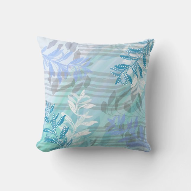 Trendy Modern Abstract Floral botanical Throw Pillow (Front)