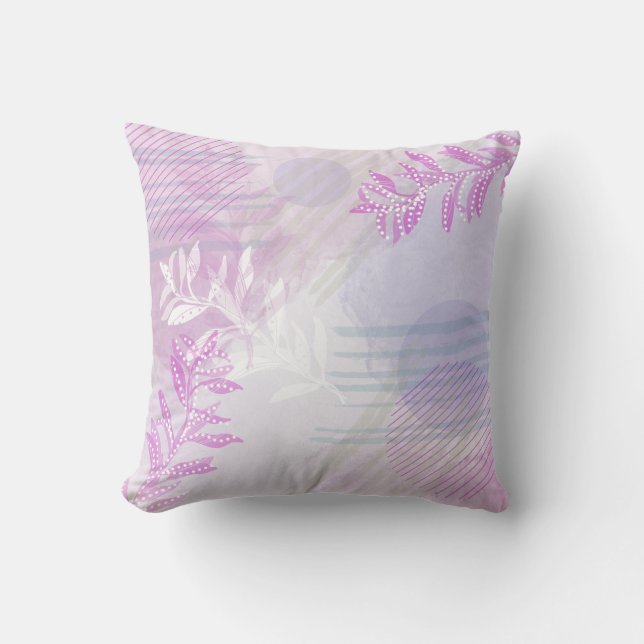 Trendy Modern Abstract Floral botanical Throw Pillow (Front)