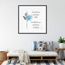 Trendy modern Abstract floral Framed Art