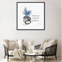 Trendy modern Abstract floral Framed Art