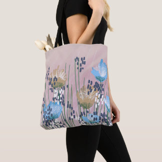 Trendy Modern Abstract Floral Tote Bag
