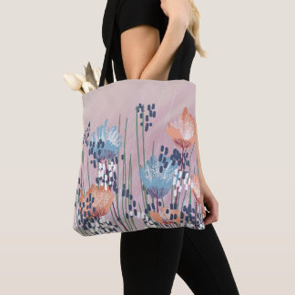 Trendy Modern Abstract Floral Tote Bag