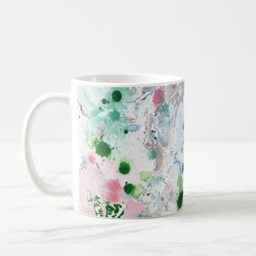 Trendy Modern Abstract Pink Blue Green Colors Coffee Mug
