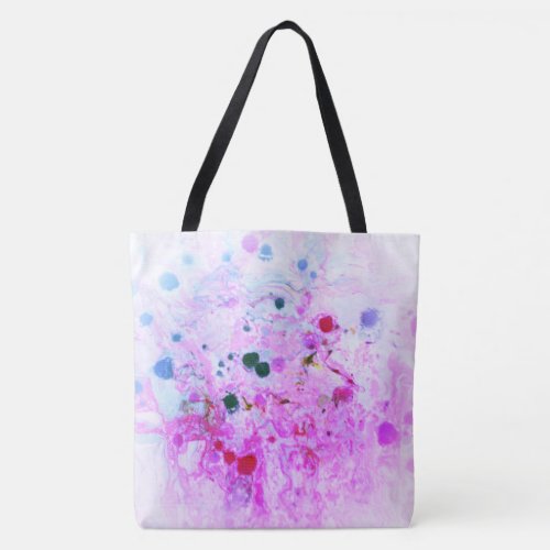 Trendy Modern Abstract Pink Red Yellow Green Tote Bag