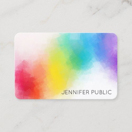 Trendy Modern Abstract Rainbow Colors Template Business Card