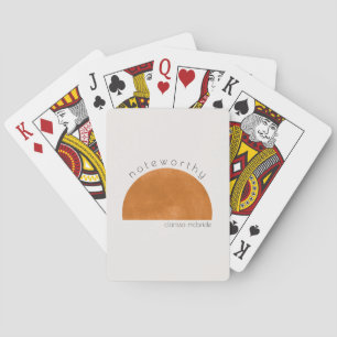Trendy Modern Abstract Sun  Poker Cards