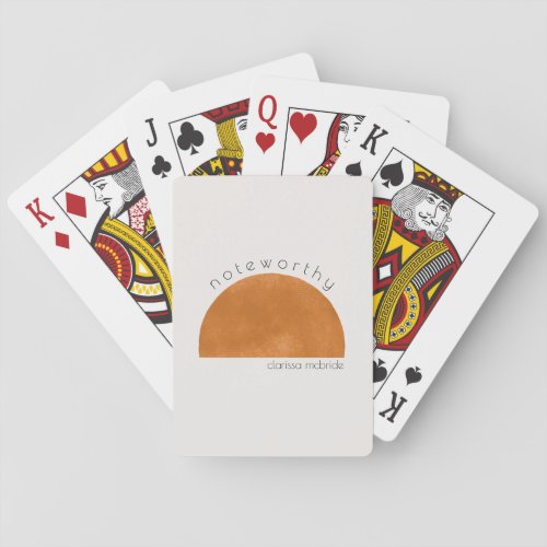 Trendy Modern Abstract Sun  Poker Cards