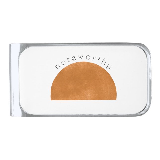 Trendy Modern Abstract Sun   Silver Finish Money Clip (Front)