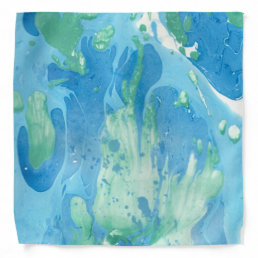 Trendy Modern Abstract Template Blue Green White Bandana