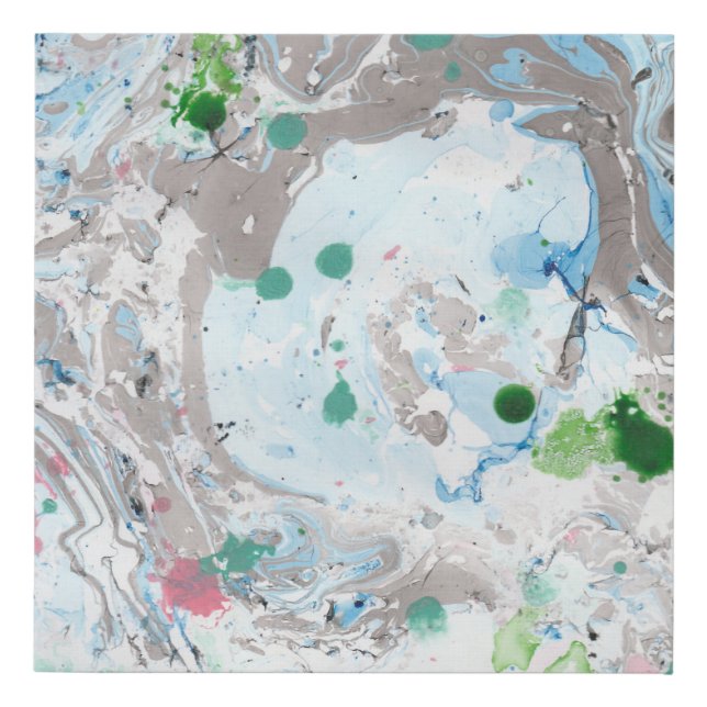 Trendy Modern Abstract Template Pink Blue Green Faux Canvas Print (Front)