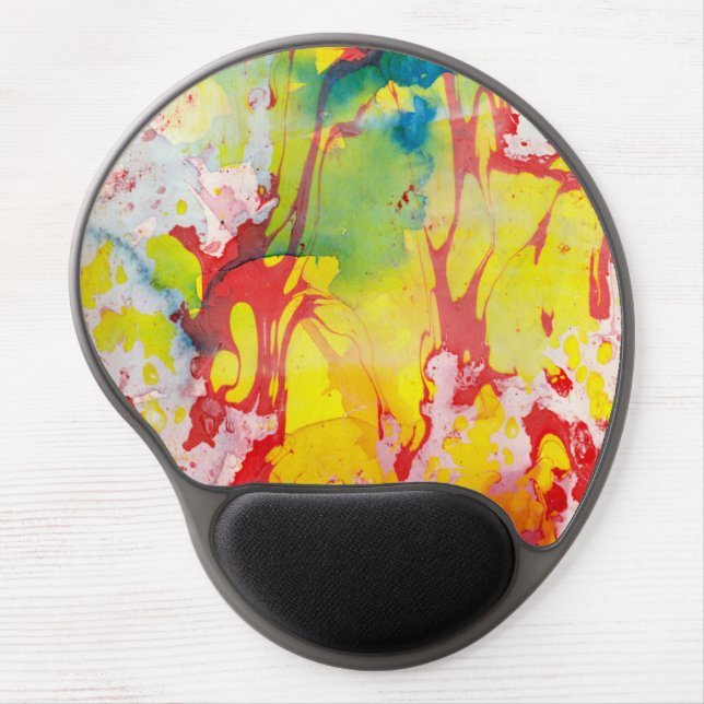Trendy Modern Abstract Template Red Yellow Blue Gel Mouse Pad (Front)
