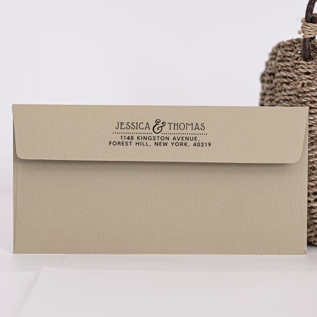 Trendy Modern Ampersand Custom Name & Address Pocket Stamp (Creator Uploaded)