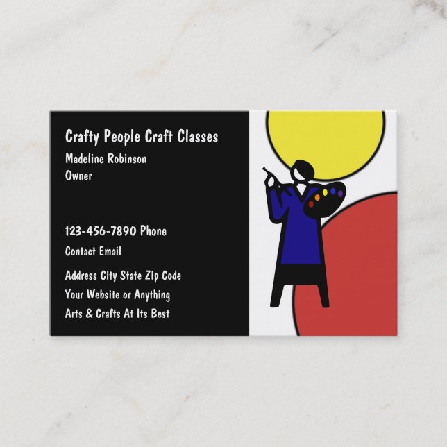 Trendy Modern Arts And Crafts Business Card Design (Front)