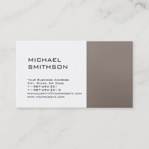 Trendy Modern Beige Stripe White Business Card