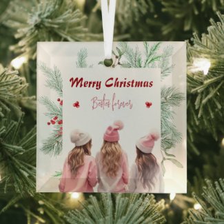 Trendy Modern Besties Forever BFF Merry Christmas