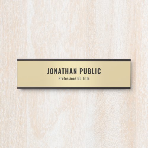 Trendy Modern Black And Gold Glamour Template Door Sign