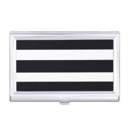 Trendy Modern Black And White Striped Chic Cool Business Card Case