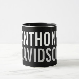 Trendy Modern Black Bold Text Mug