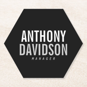 Trendy Modern Black Bold Text Paper Coaster