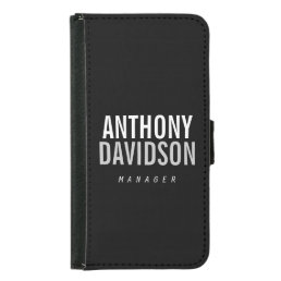 Trendy Modern Black Bold Text Samsung Galaxy S5 Wallet Case