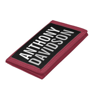 Trendy Modern Black Bold Text Tri-fold Wallet