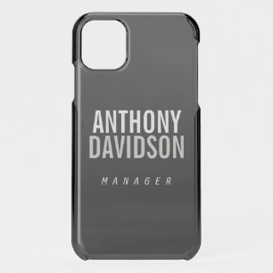 Trendy Modern Black Bold Text iPhone 11 Case
