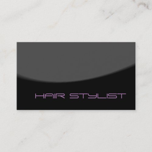 Trendy Modern Black Grey Color Hair Stylist Business Card